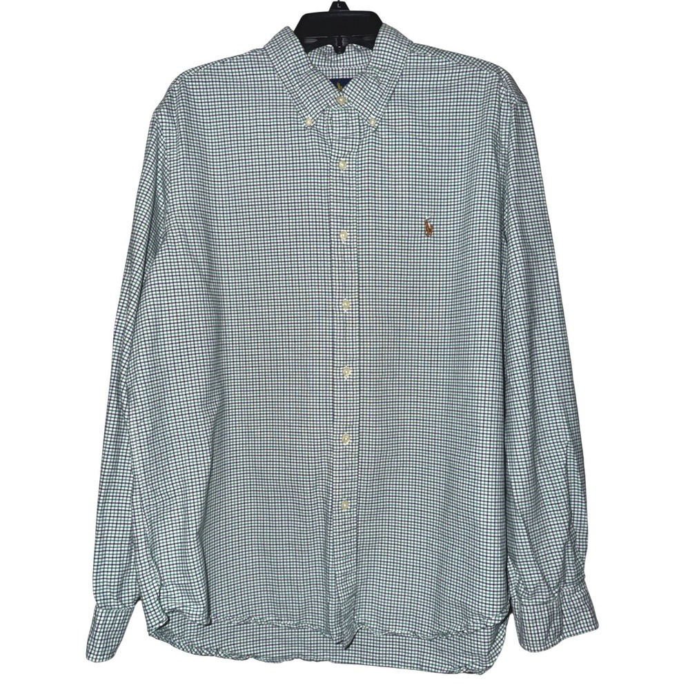 Ralph Lauren Men's‎ Long Sleeve Button Down Shirt Plaid Check Polo Pony Logo XL